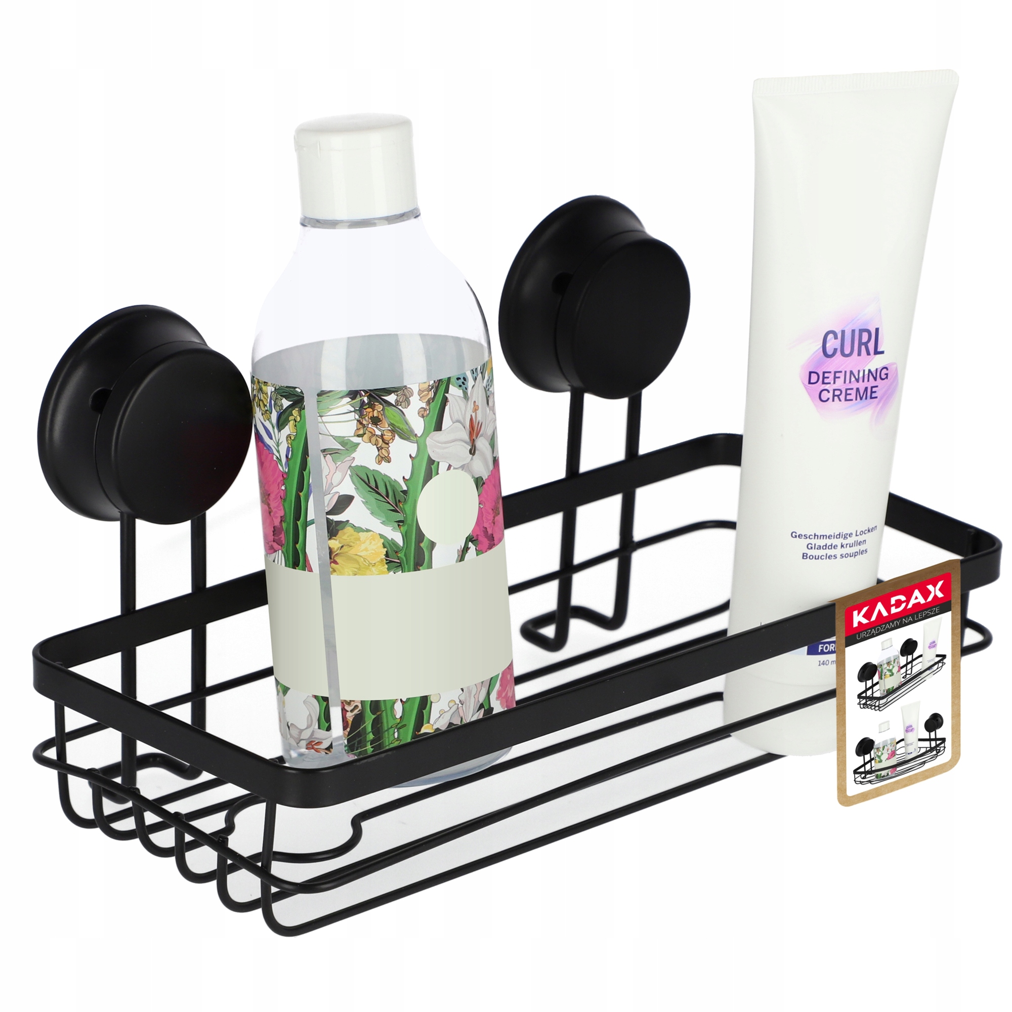 

Półka Przyssawka Łazienkowa Szampon Mydło Czarnapó