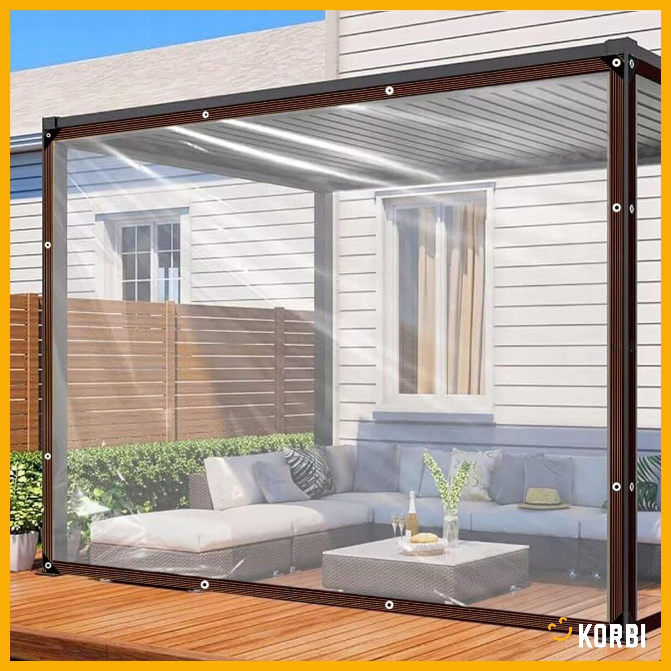 PLANDEKA OGRODOWA TARASOWA WODOODPORNA FOLIA OSŁONA TARP PRZEZROCZYSTA 3x3m Długość 3 m