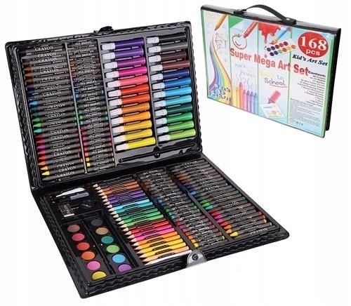 ZESTAW DO MALOWANIA W WALIZCE 168 SZT KREDKI