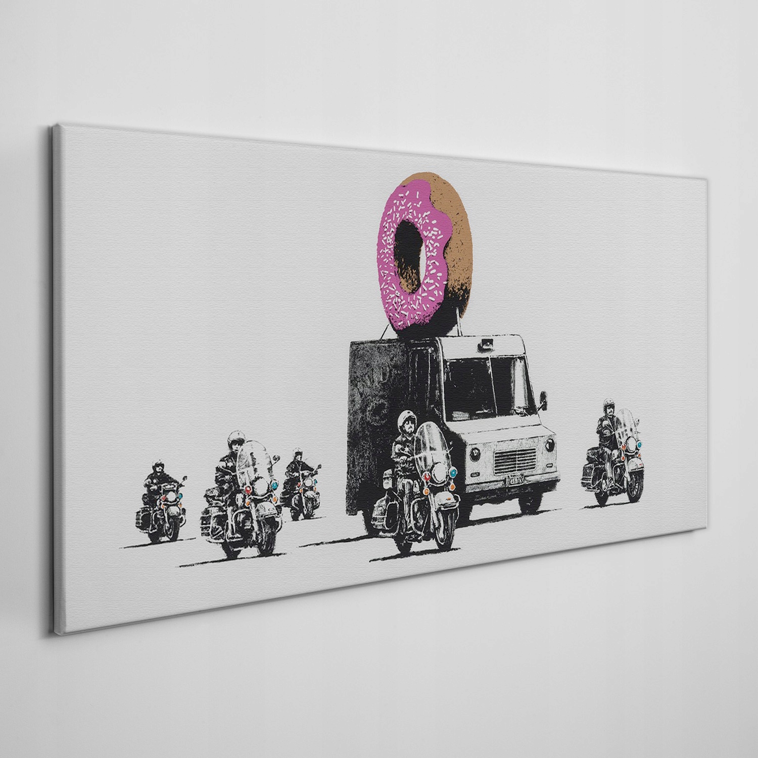 

Obraz na płótnie Pączki policja Banksy 140x70 cm
