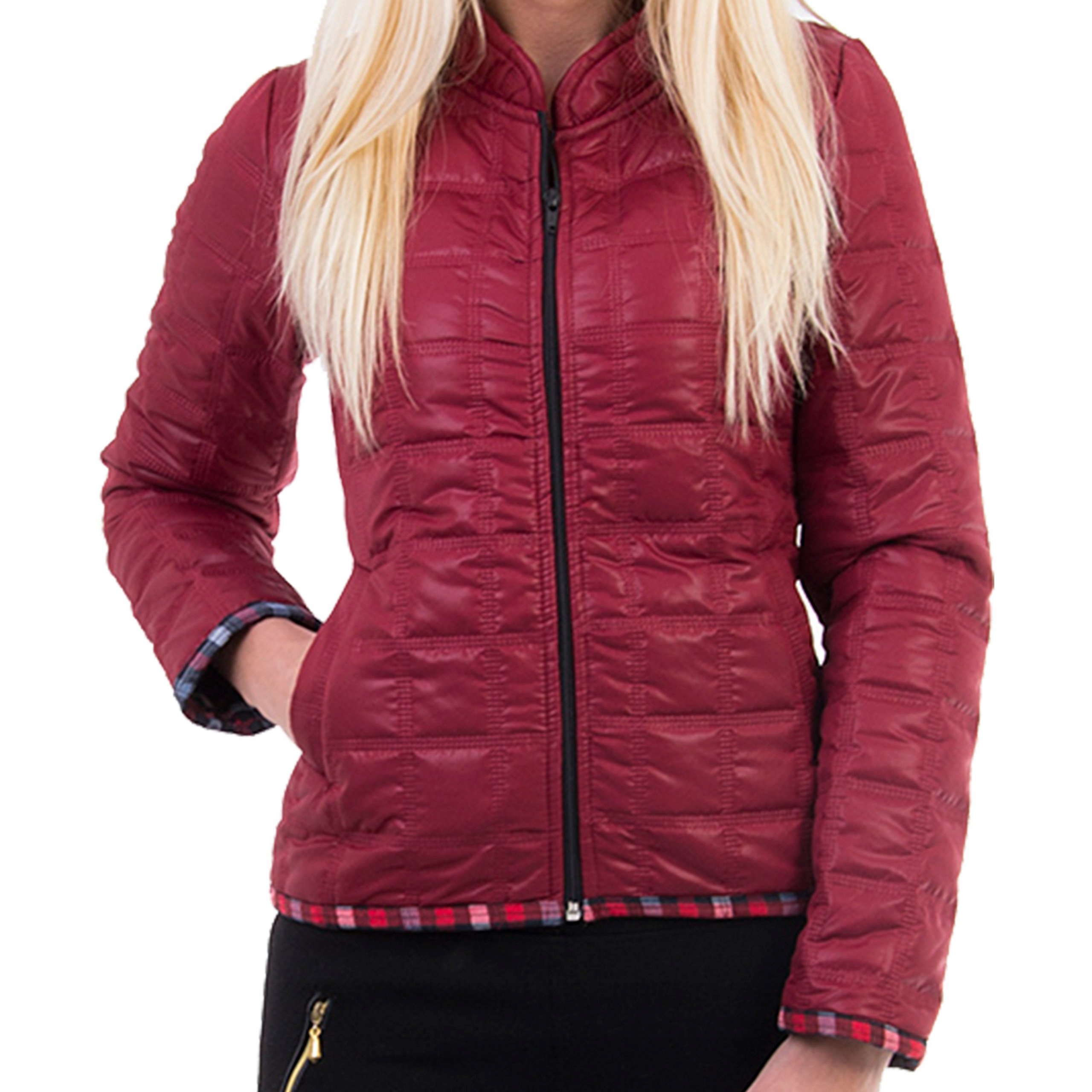 

K93 Kurtka Damska Krata Bordo r. 40