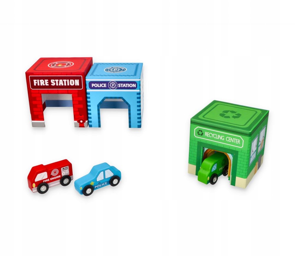 LELIN PIRAMIDA Z KUBECZKÓW GARAŻ Z POJAZDY AUTO Wiek dziecka 12 m +