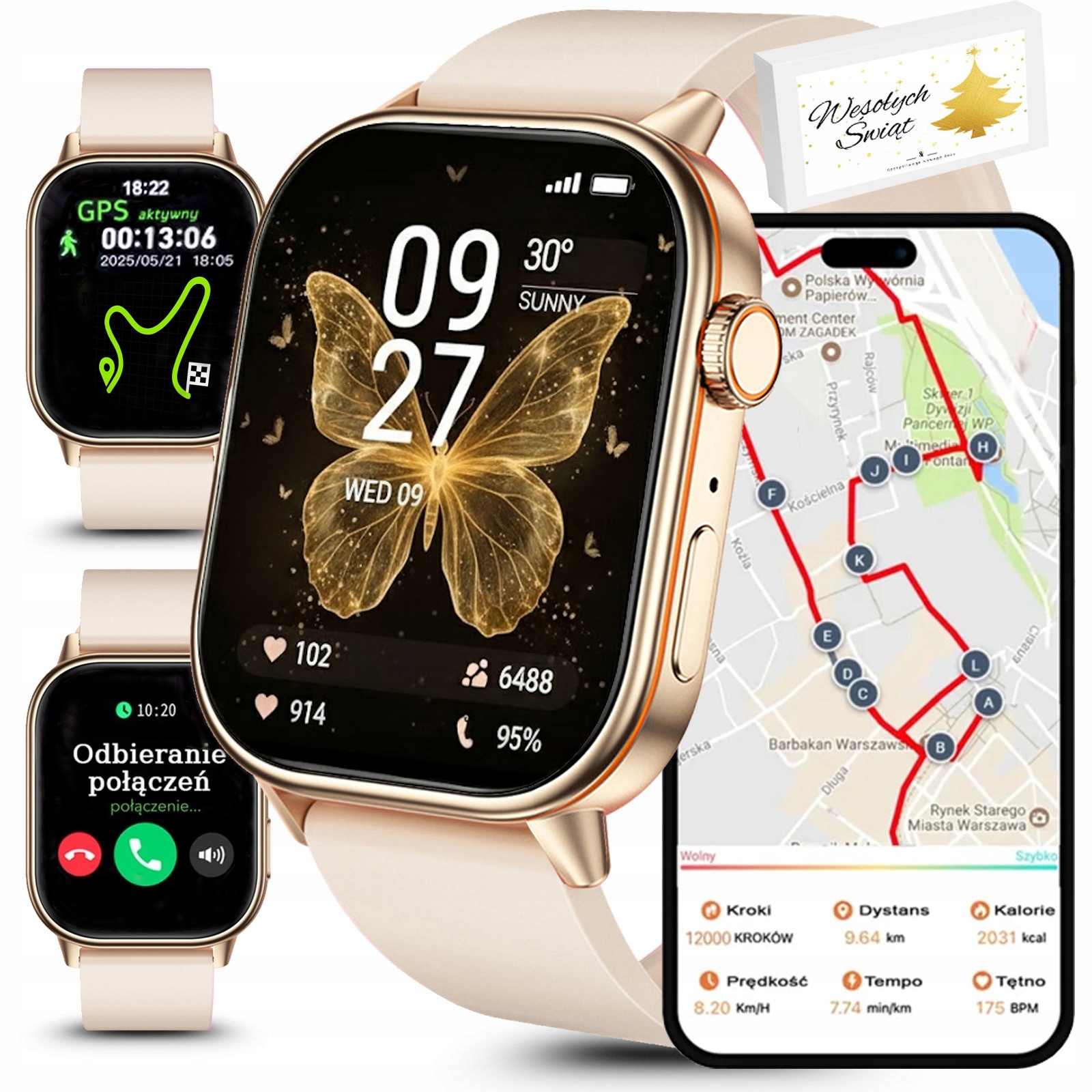 Dámské hodinky Chytré Hodinky Rubicon s Gps, kompasem, voláním a baterií 420 mAh