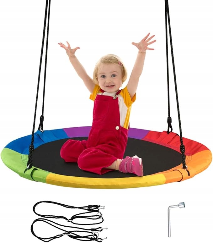 Zahradní houpačka houpací hnízdo, závěsná, pro děti, barevná, 100 cm, 150 kg