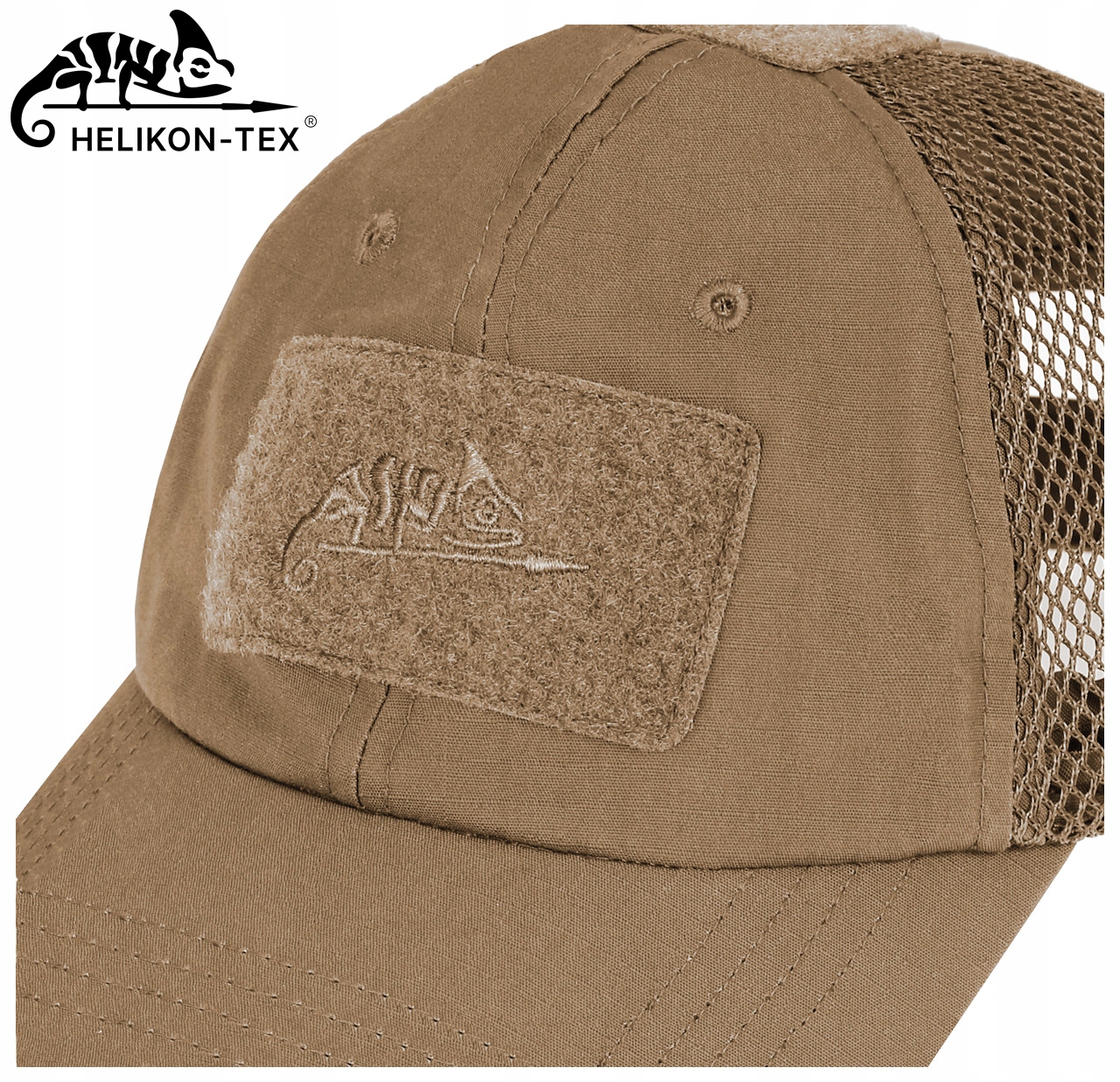 Czapka z daszkiem bejsbolówka Helikon Vent Regulowana Velcro Coyote Cechy z daszkiem