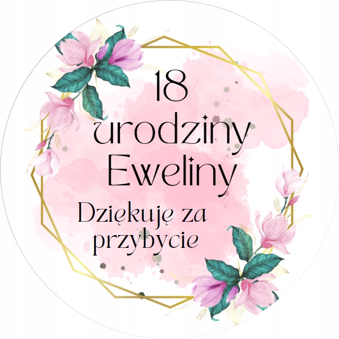 

Naklejki personalizowane 18 Urodziny 5 cm 60 szt