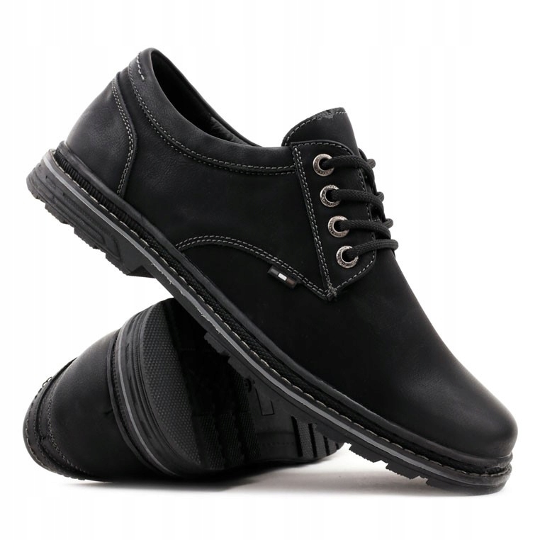 

Czarne Buty Męskie Wizytowe Półbuty Eleganckie
