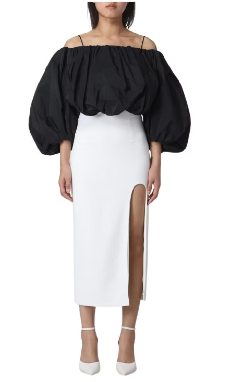 B0C113 Černobílé Šaty Elegantní Pinko XL