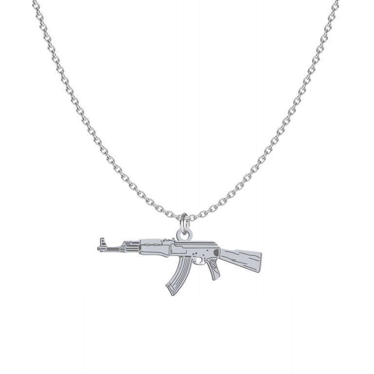 

Srebrny Naszyjnik Ak 47 Kałasznikow Dedyk
