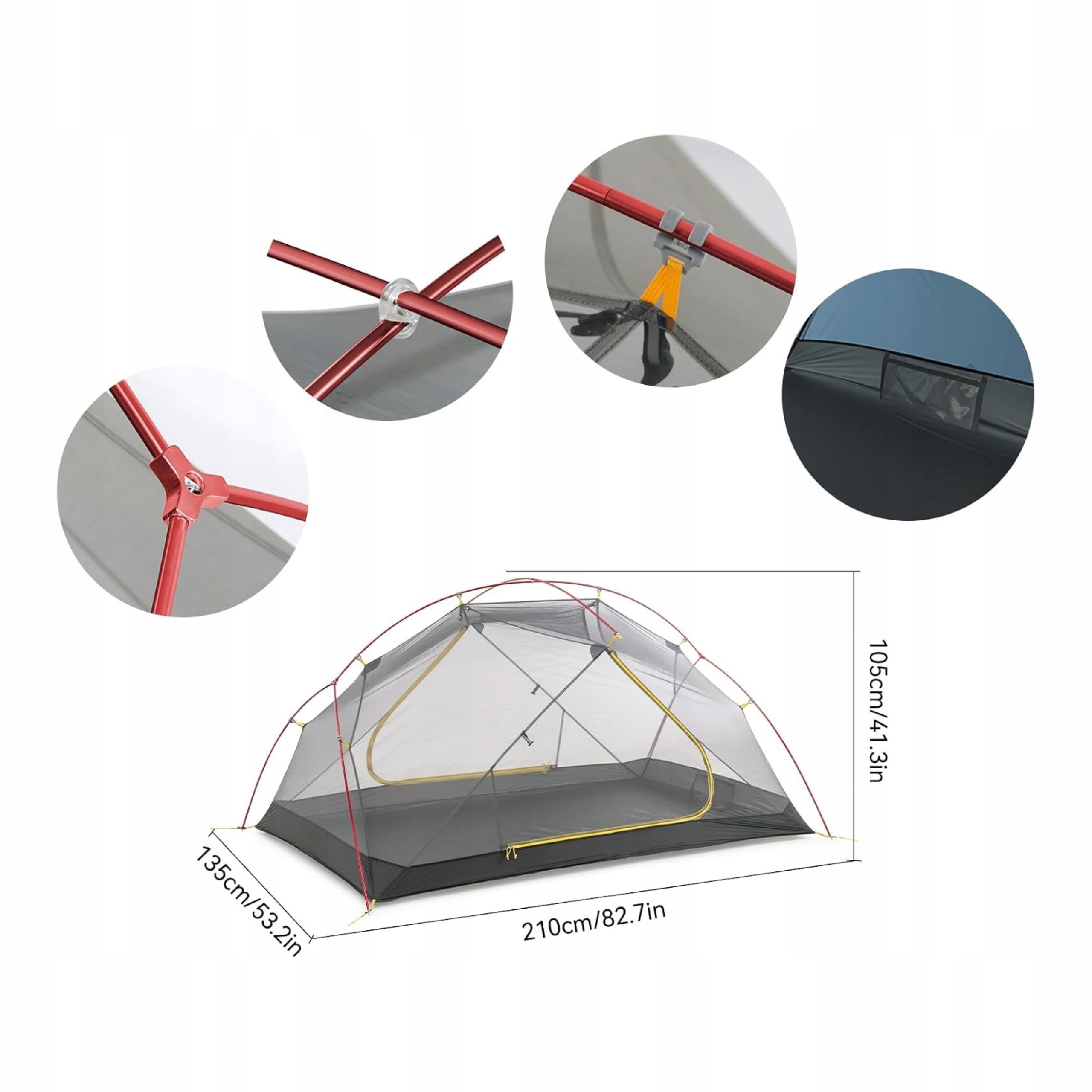 NATUREHIKE Mongar Namiot 2 Osobowy Ultralekki Camping Trekking 3 Sezony — miniatura 11