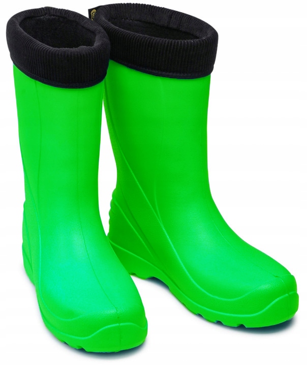 Kalosze Damskie Stylowe Polskie Modne CIEPŁE Buty Kolor podeszwy zielony