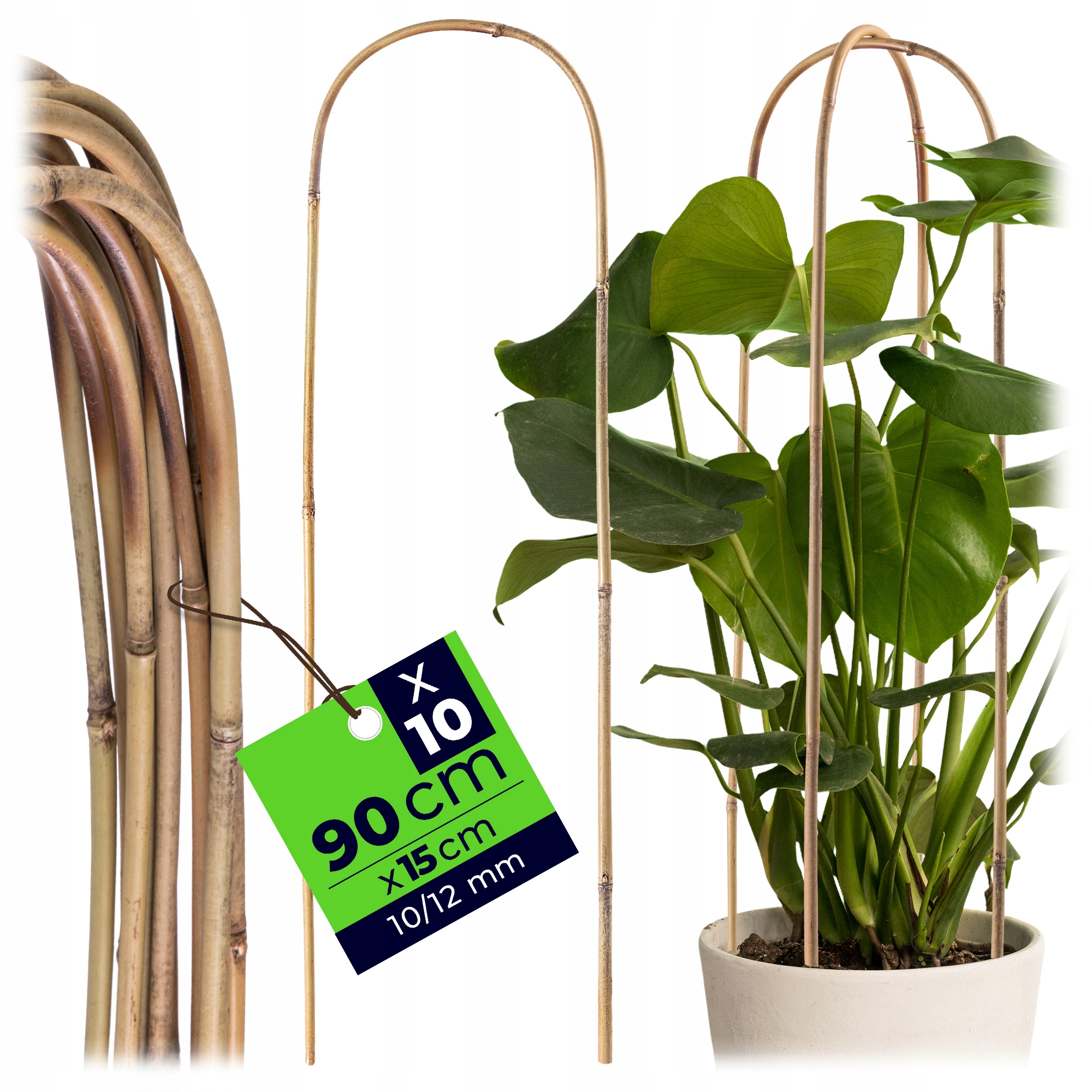 10 SZT PODPORA DO ROŚLIN BAMBUSOWA 90 cm ŁUK KWIATÓW PNĄCZY PODPÓRKA PAŁĄK