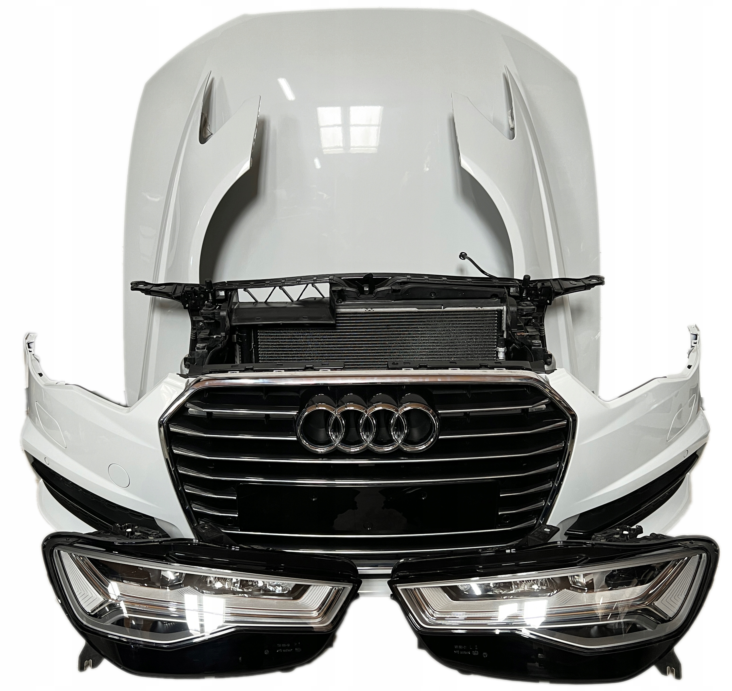 AUDI A6 C7 LIFT PRZÓD MASKA ZDERZAK PAS PRZEDNI LAMPY BEZ MALOWANIA LS9R