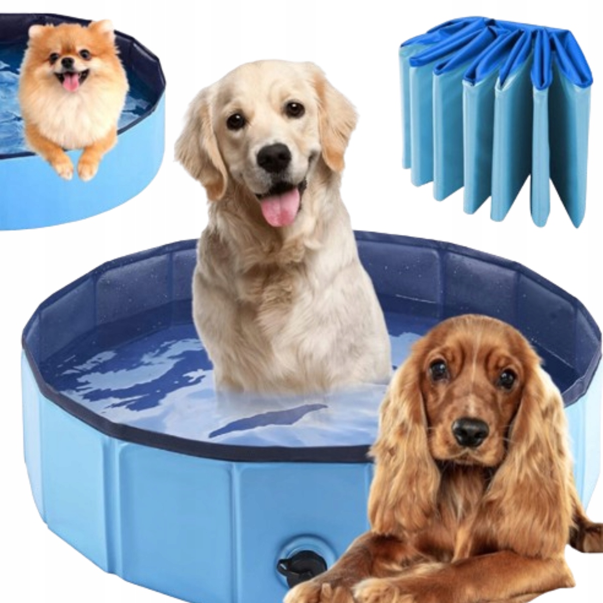 Levně Skládací bazén pro psy Velikost – až 120 cm v průměru a 30 cm na výšku