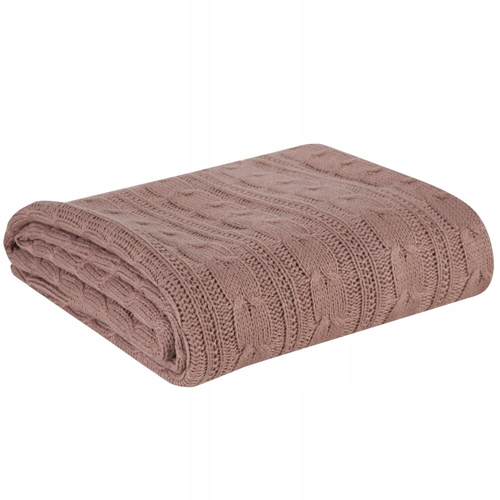 Deka AKRYL/2 130x170 růžové copánky svetrový přehoz na postel hřejivý