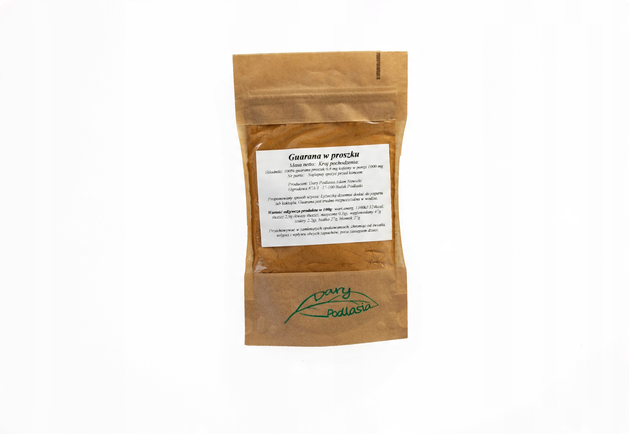 

Guarana mielona Brazylia 200g Dary Podlasia