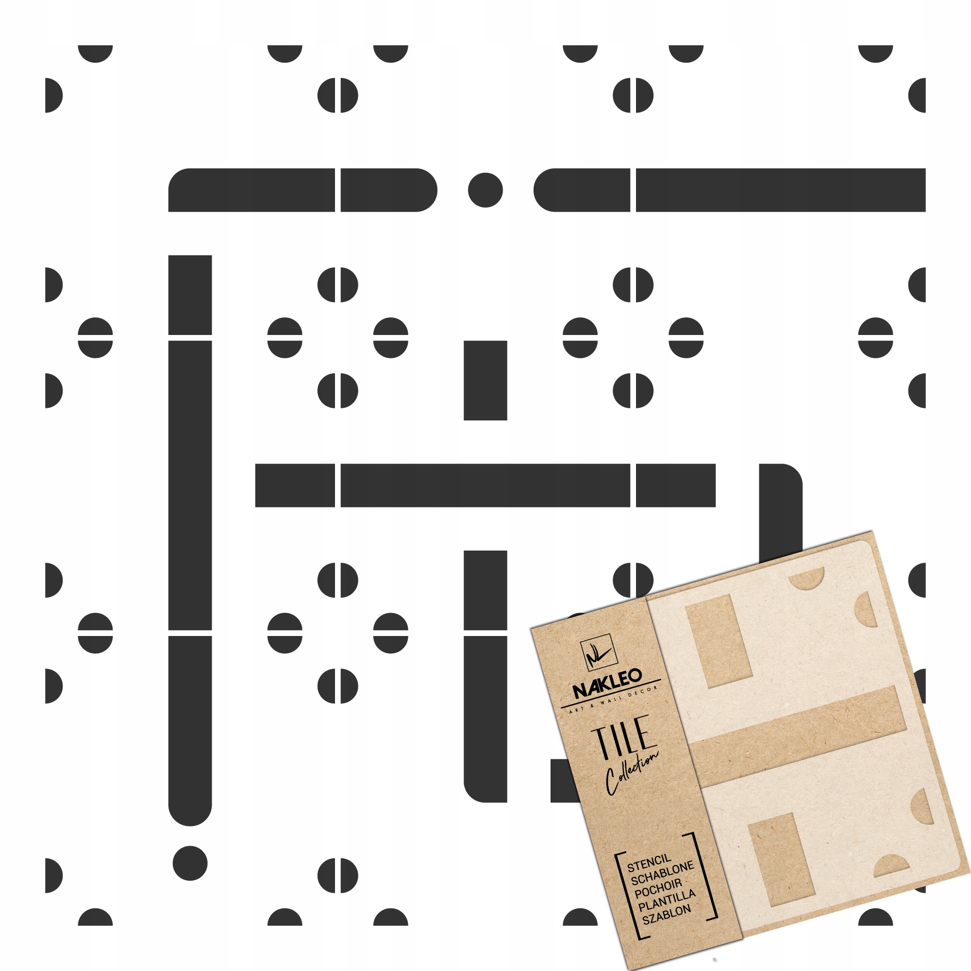 Maliarska šablóna Dlaždice Opakovane použiteľné 45x45 cm Vzor Geometria Paredes