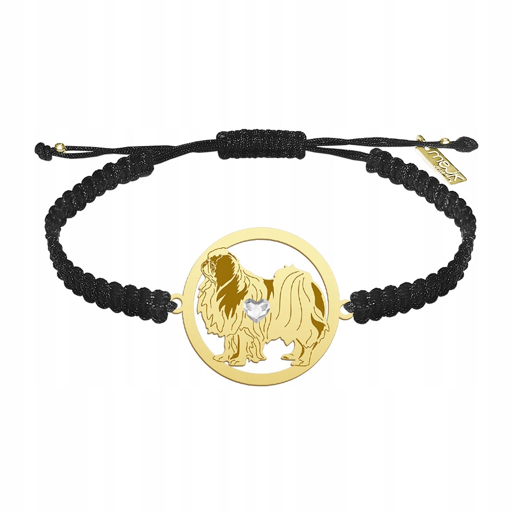 Zlatý náramek s čínským psem Japonský 925 Makramé Dárek Gravírování Bonus