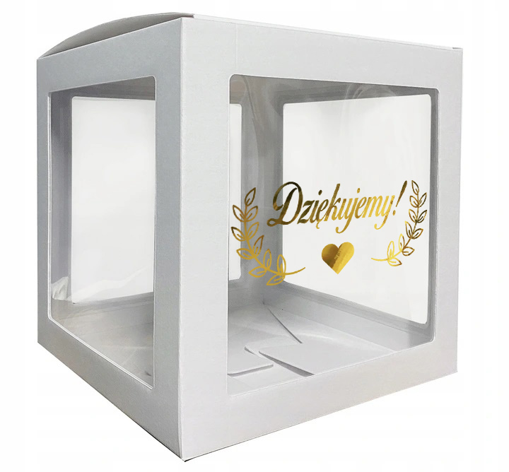 PUDEŁKO na koperty wesele ślub ZŁOTY NAPIS szklarn