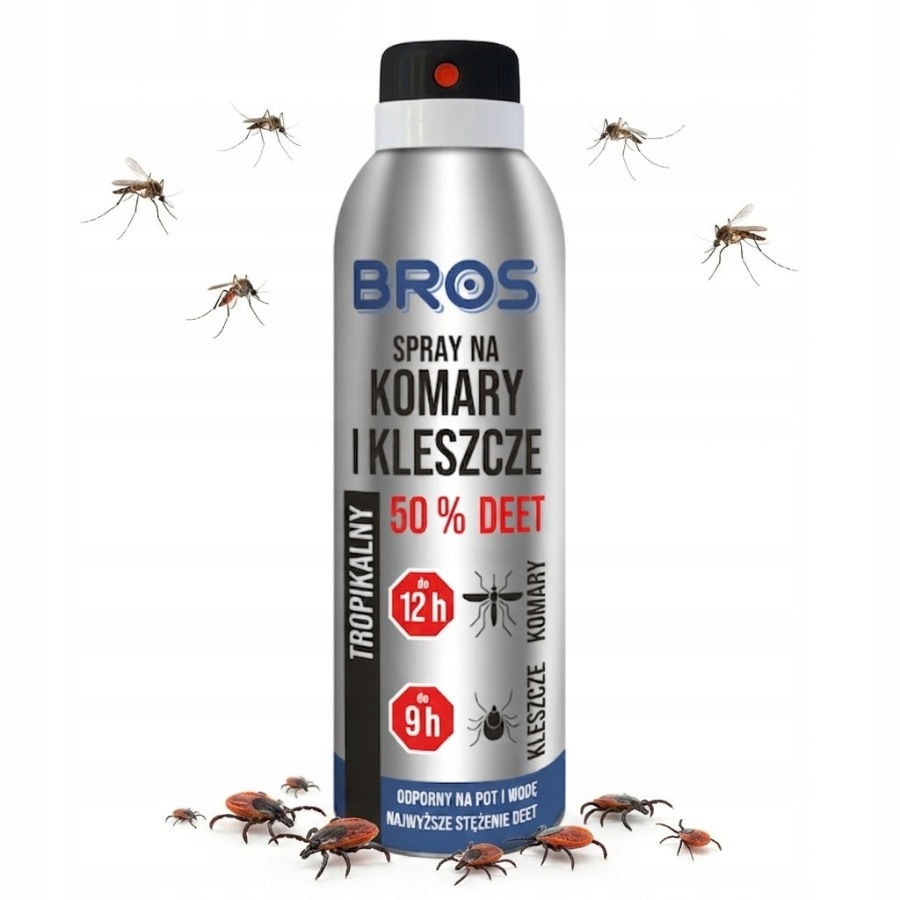 Bros Spray na komary i kleszcze 50% Deet 12H 180 ml