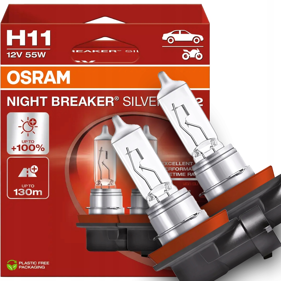 Żarówki samochodowe Osram H11 Night Breaker Silver +100% 55W 12V 2SZT Kpl