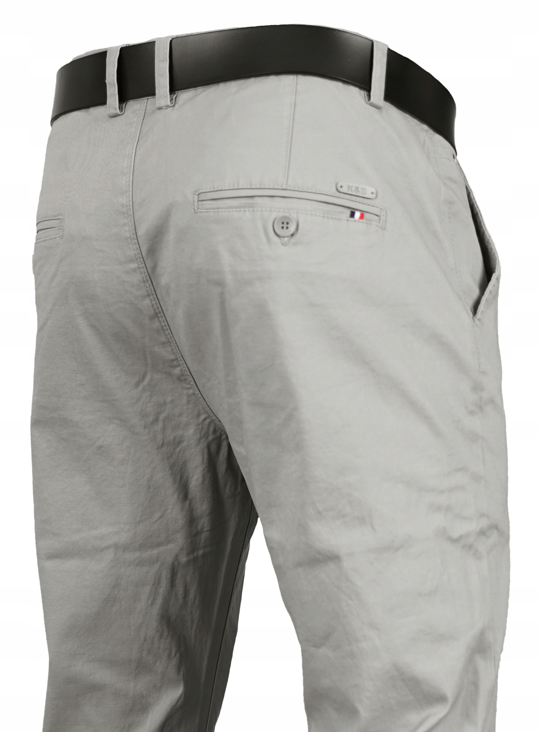 Spodnie męskie materiałowe chinosy wizytowe siwe W35 L30 94-98