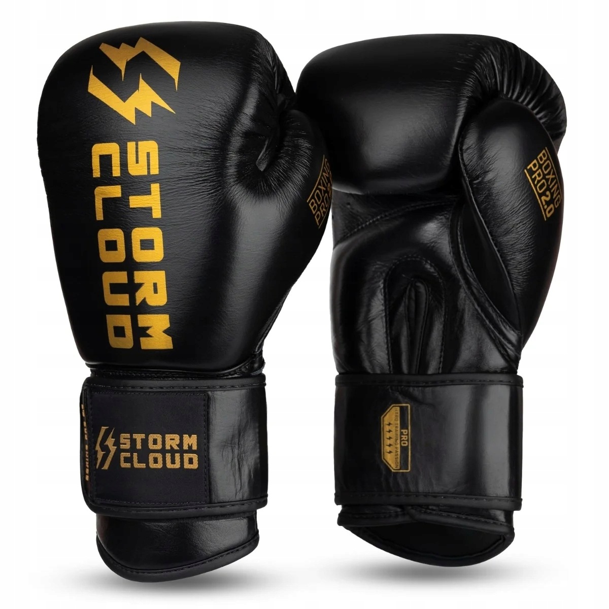 StormCloud Rękawice Bokserskie ze skóry bydlęcej Boxing Pro 2.0 Czarne 16oz
