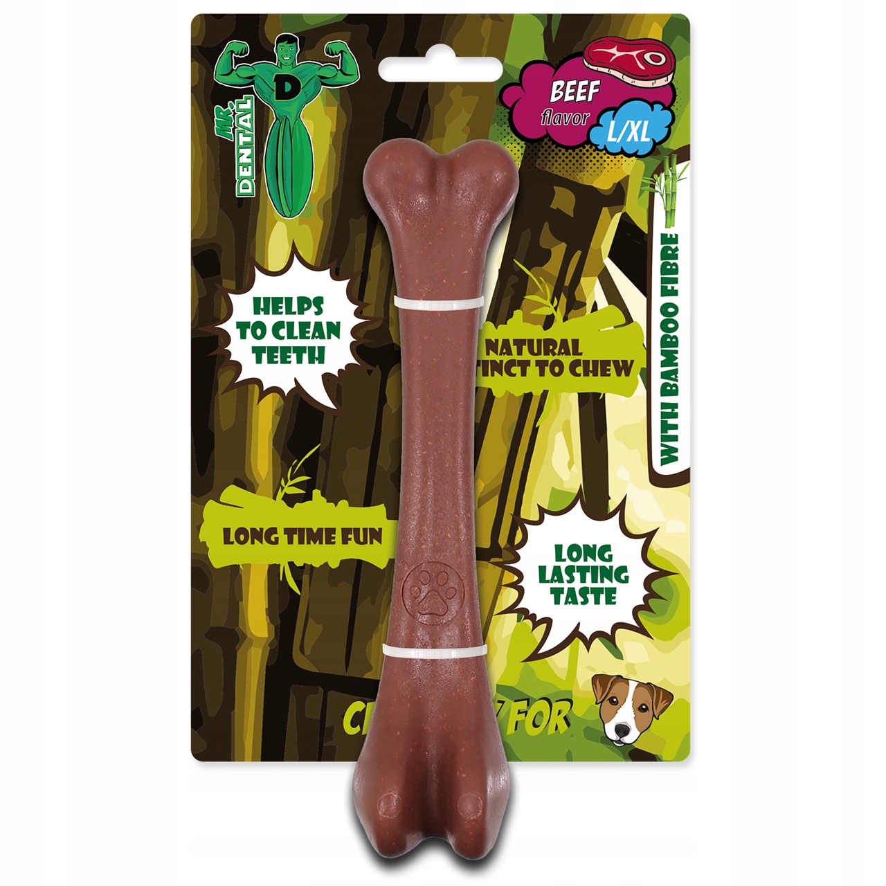 PRZYSMAKI DLA PSA DENTAL KOŚĆ BAMBUSOWA WOŁOWINA