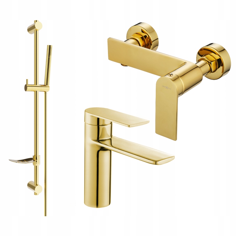 Mexen Zero DF70 sprchová súprava, zlatá