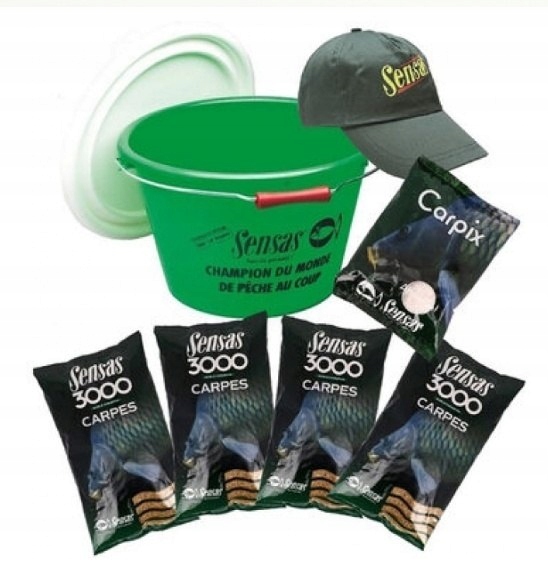 Zestaw Sensas 4 zanęty Carpes Atraktor Carpix Wiadro Czapka