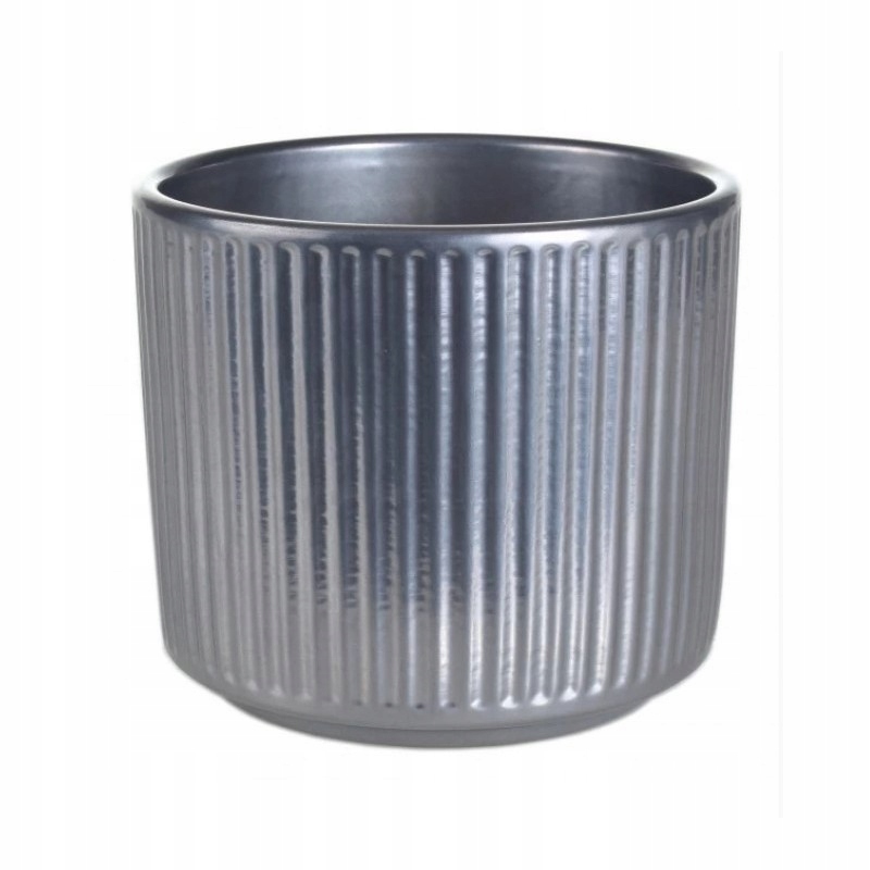 Osłonka ceramiczna Cylindryczna Rowkowana Kolor chrom odcienie szarości i srebra