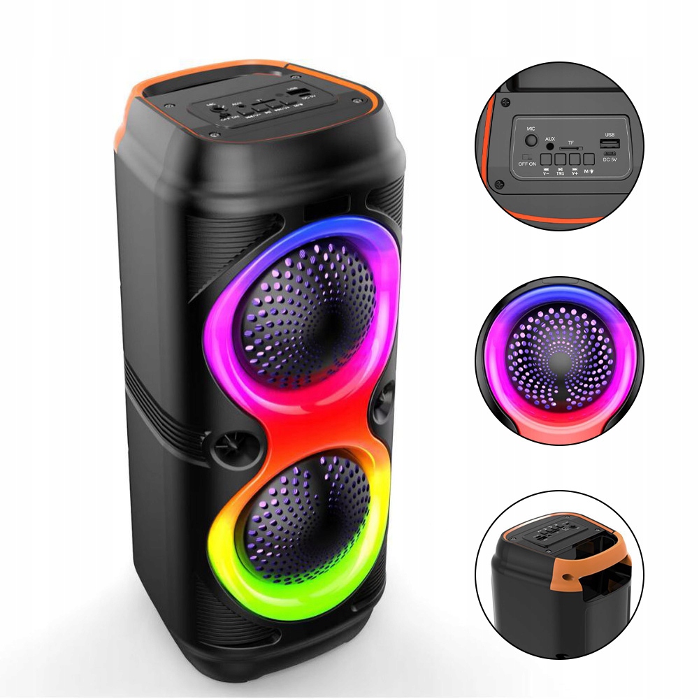 Karaoke Ozvučovací Systém Boombox Rgb Led Bezdrátový 10W