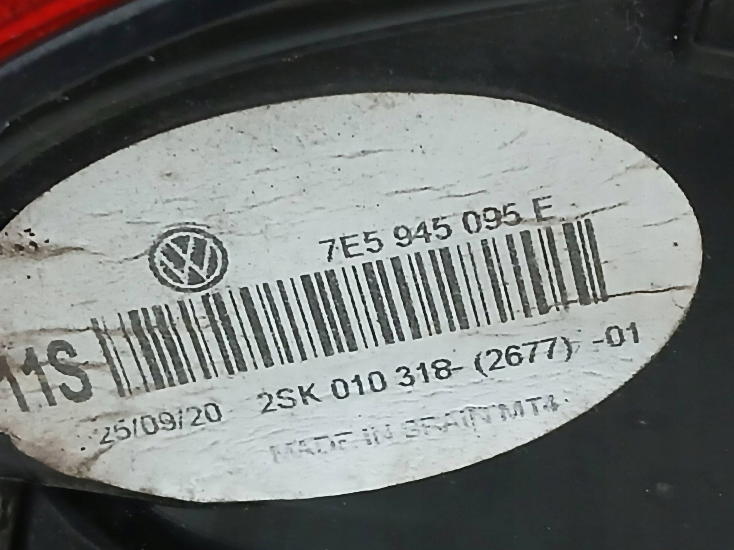 light rear part left VW T5 LIFT 10- T-5 below KLAPE 7E5945095E