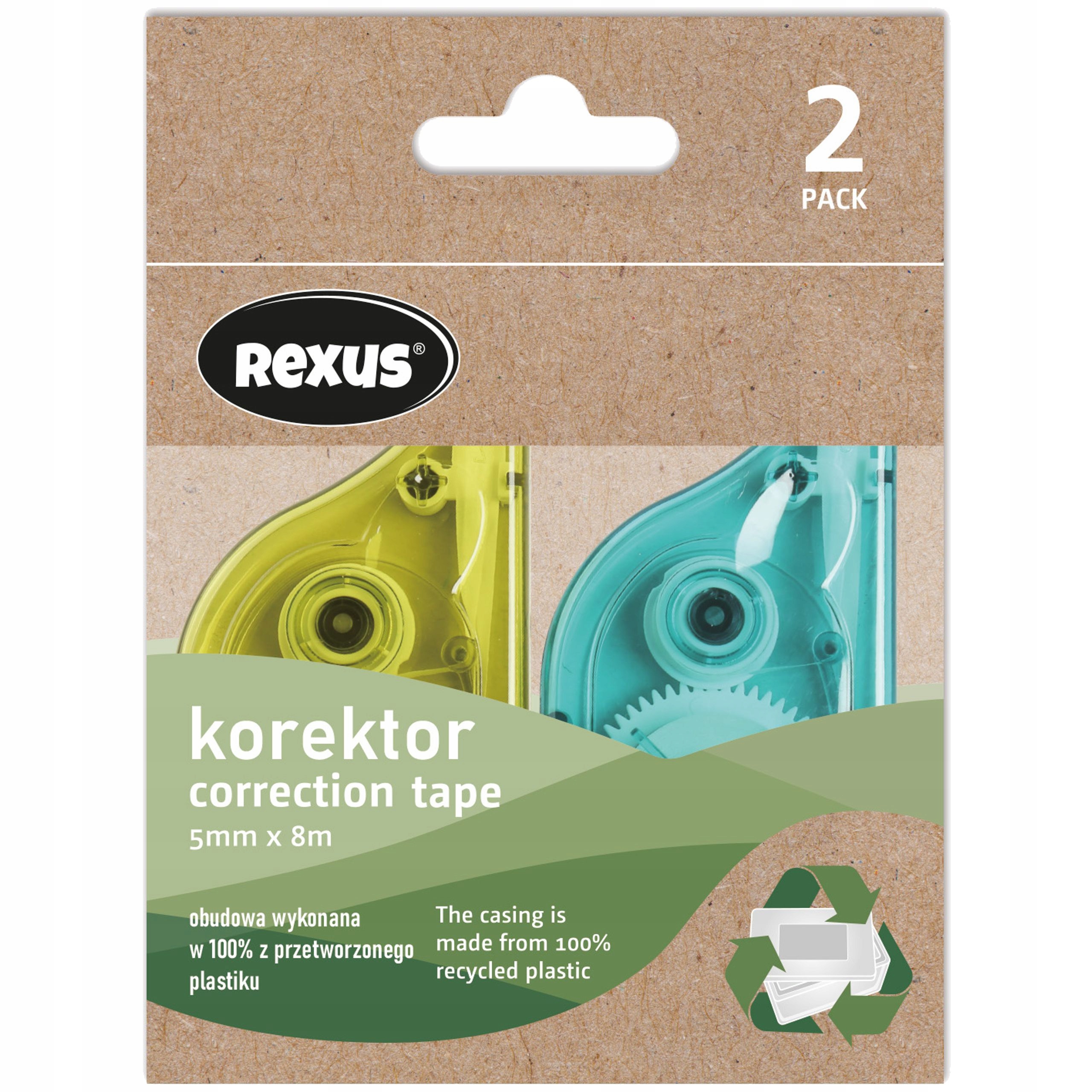 

2 x Korektor Szkolny W Taśmie 5 mm x 8 m Rexus