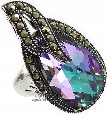 Nové krystaly Prstýnek Vitrail Admire Stříbro