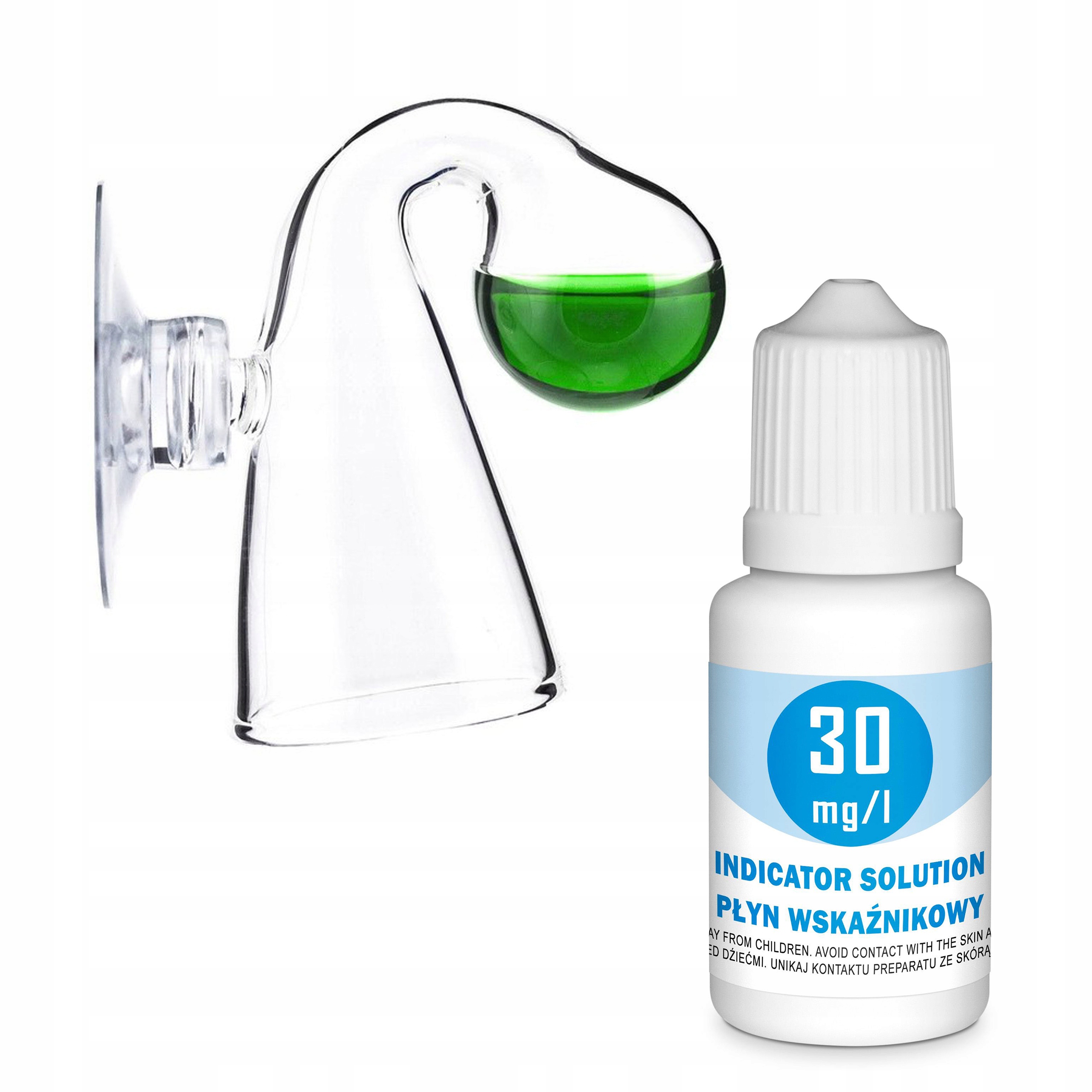 AQUA GLASS indykator NANO stały test CO2 + PŁYN