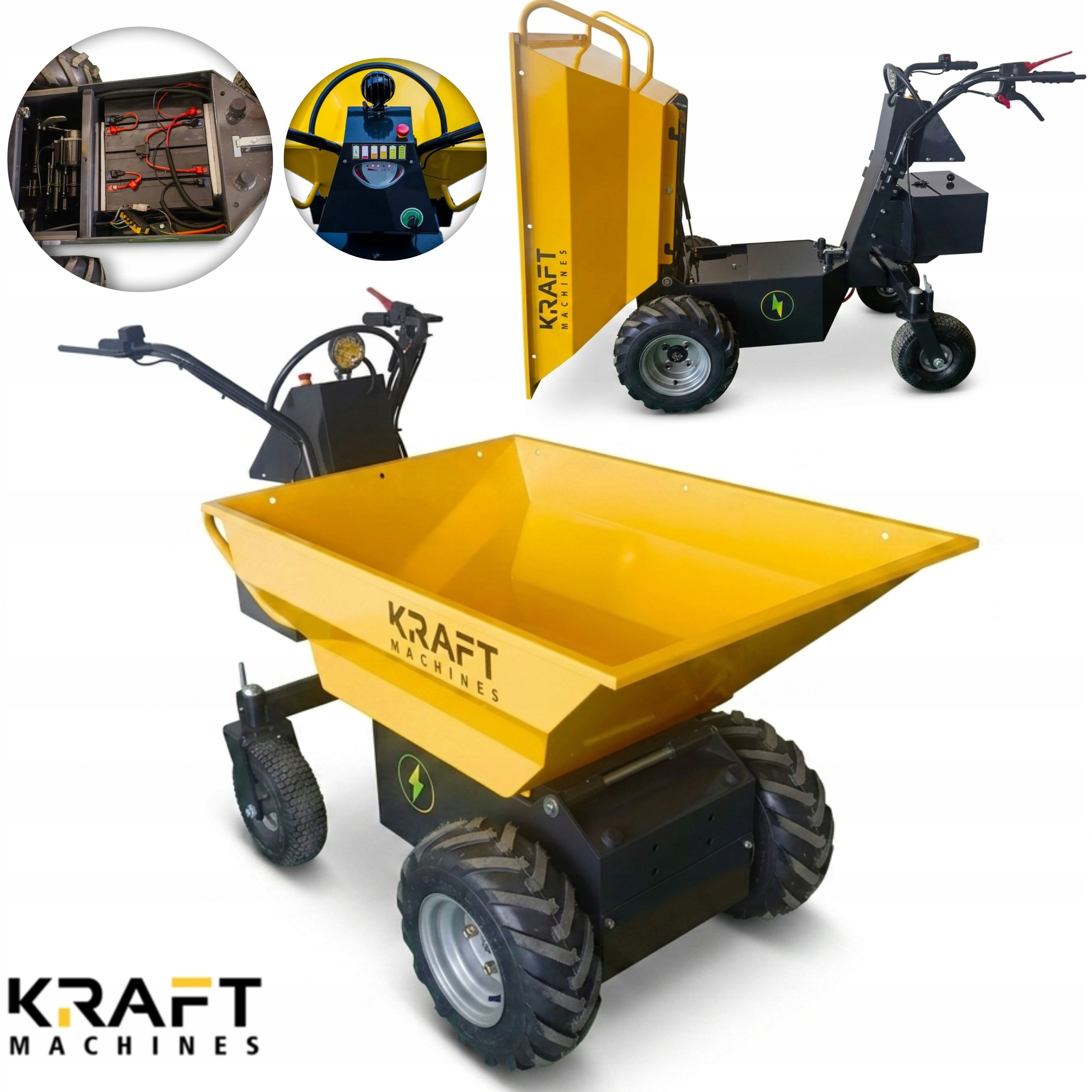 Wozidło Elektryczne Kraft KDE500MBR 520KG 32AH 48V Mocny Silnik 650W
