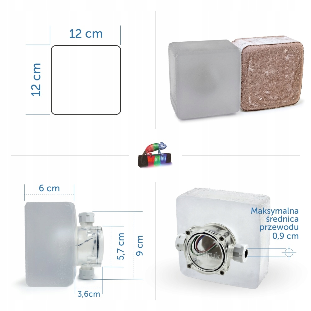 20x LedBruk Świecąca Kostka Brukowa LED 12x12 CCT Liczba punktów światła 1