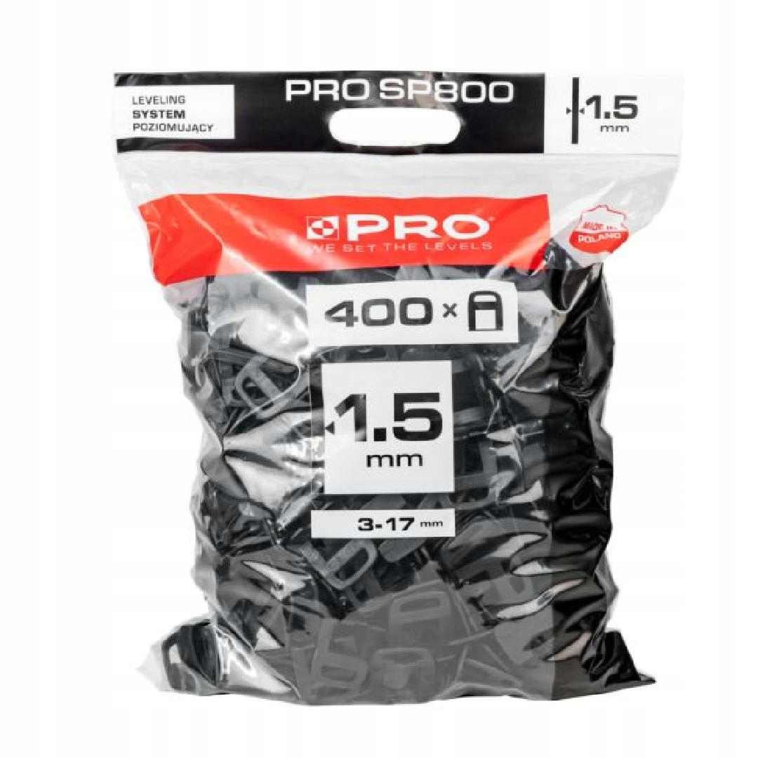 Polypropylenový klip 1,5 mm systém vyrovnávání dlaždic PRO-SP800, sáček 400 ks