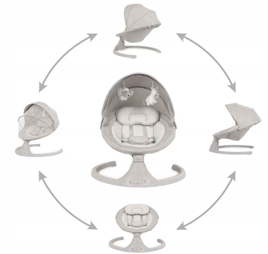 Leżaczek bujaczek Elektryczny LUXI 2w1 Bluetooth Długość (cm) 70