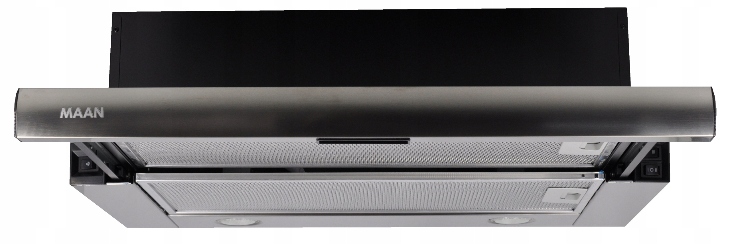 Okap kuchenny teleskopowy Maan Corona 50cm Srebrny Szkło Led Podszafkowy