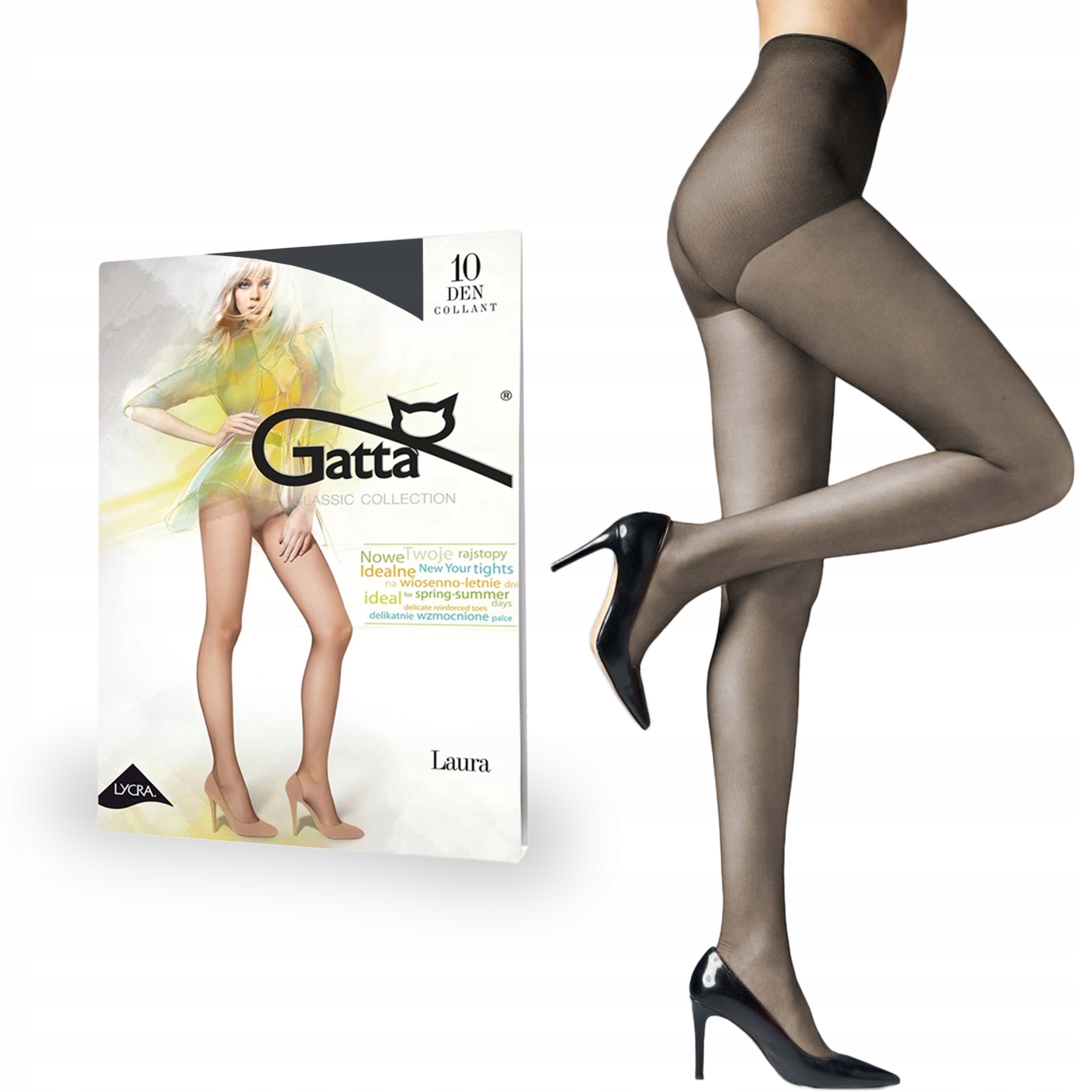 

Gatta rajstopy Laura 10 den lycra Grafit 4-L