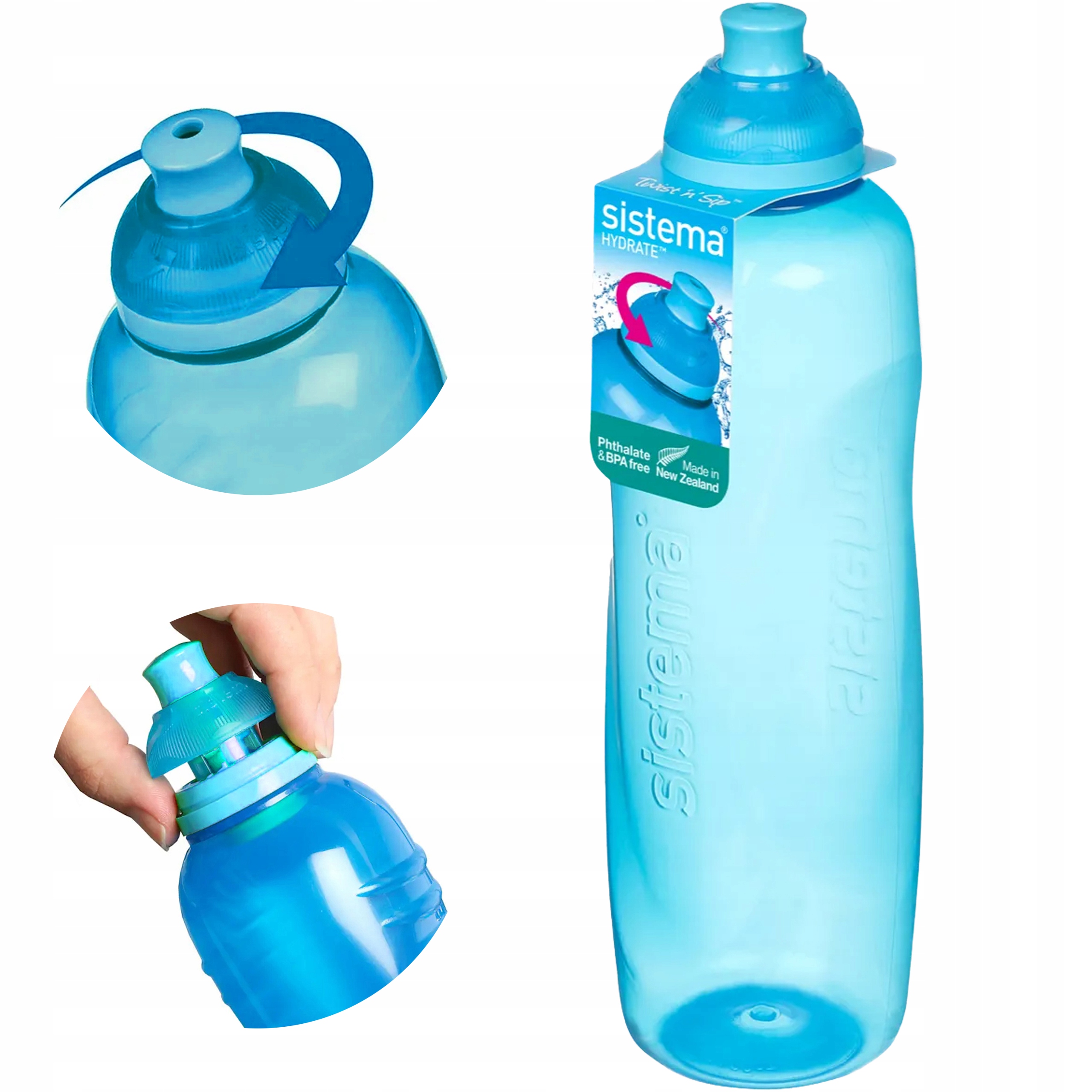 BIDON NA WODĘ BUTELKA SISTEMA HELIX 600ml DO SZKOŁY PRZEDSZKOLA NA ROWER