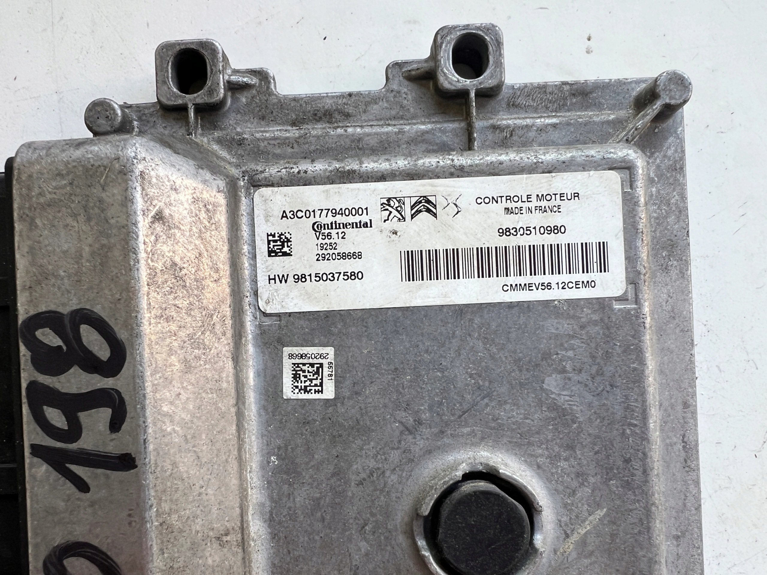 CITROEN C3 HM05 1.2 A3C0177940001 9830510980 9815037580 computer ECU