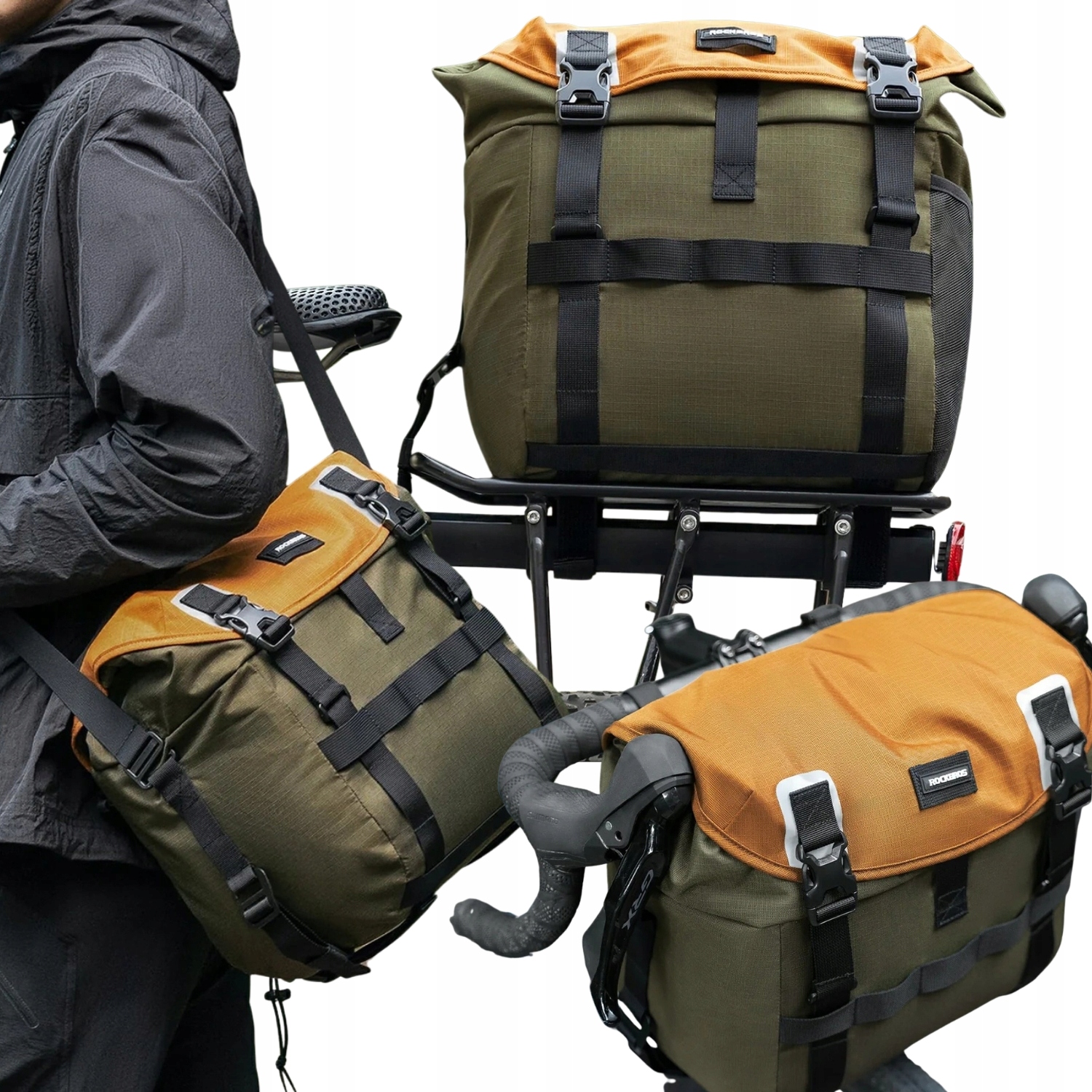 Sakwa Rowerowa Na Kierownicę Torba Na Rower Wodoodporna Duża 24L Rockbros