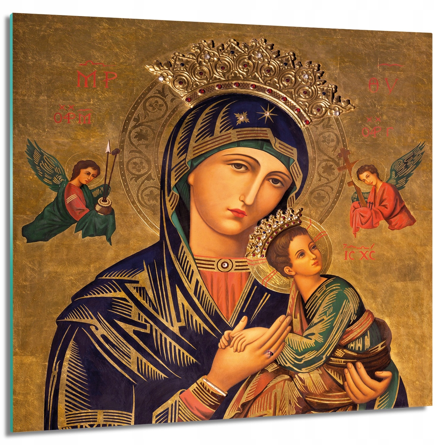 

Obraz szklany do salonu Madonna aniołowie 60x60