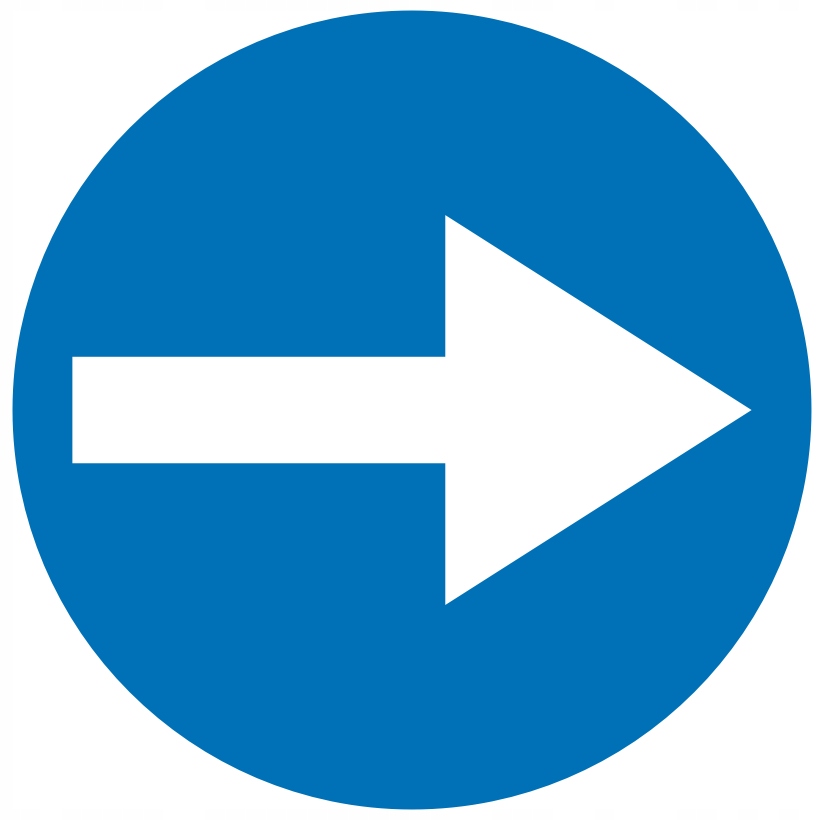 Znak Drogowy C-1 Nakaz Jazdy w Prawo Strony 400mm