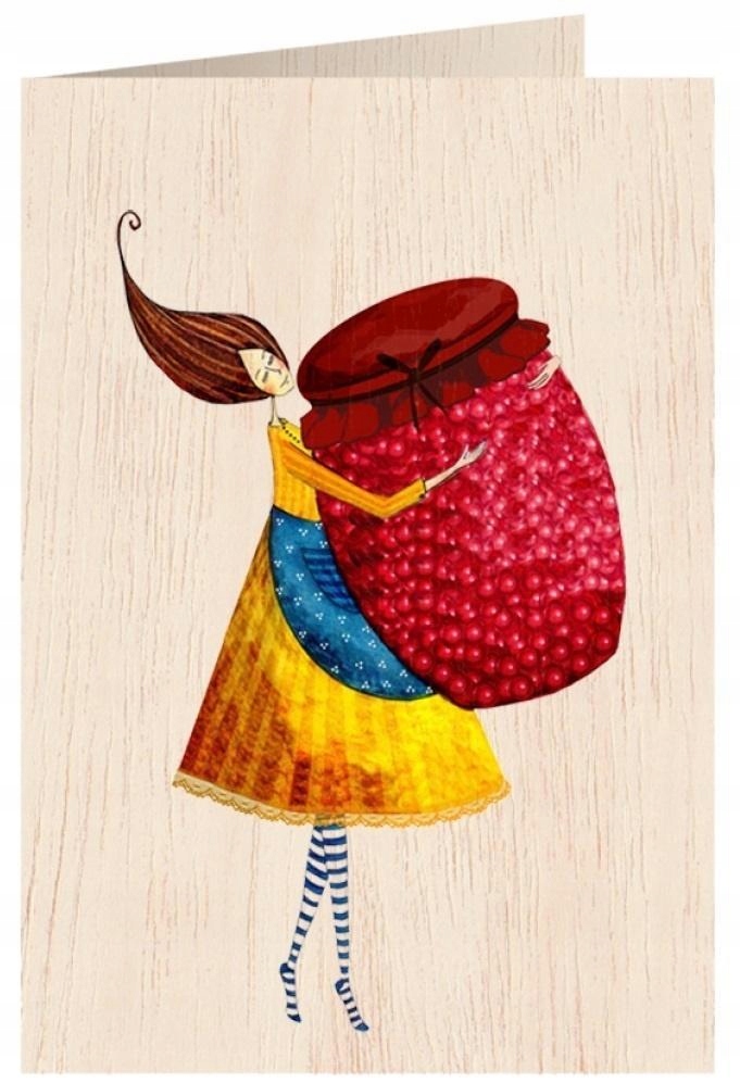 KARNET DREWNIANY C6 + KOPERTA KOBIETA ZE SŁOIKIEM