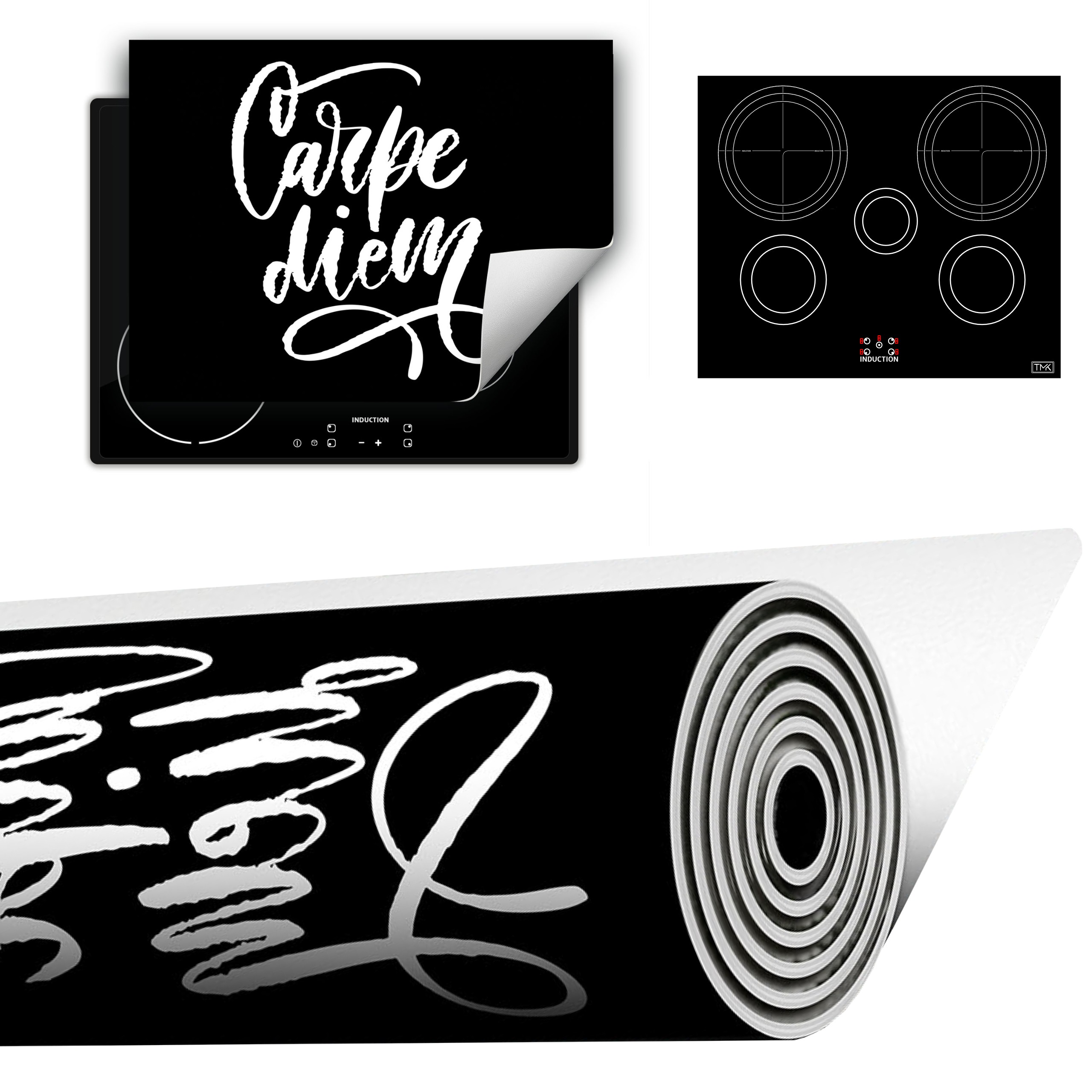 Vinylová Podložka Do Kuchyně Více Místa 70x52 černá carpe diem