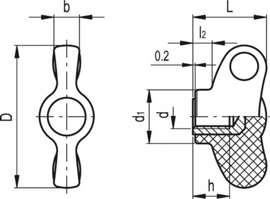 NAKRĘTKA MOTYLKOWA MOTYLEK WTOPKA MOSIĄDZ M6 Marka Elesa+Ganter